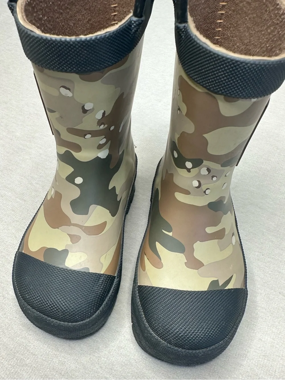 Western Chief Boys Camo Rain Boots with American Flag Patch